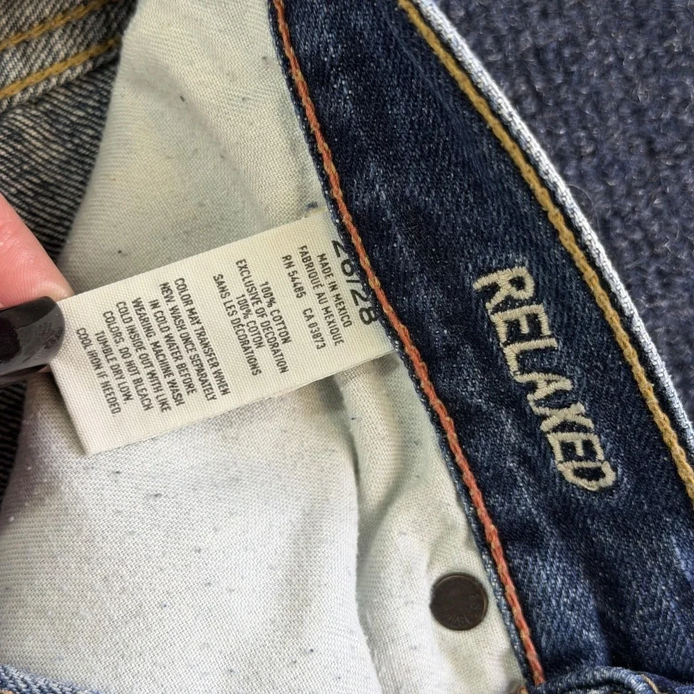 American Eagle Jeans Womens 26x28 Medium Wash Blue Denim Relaxed Straight Casual - Picture 5 of 13